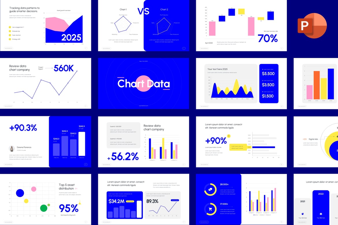 Template Presentasi Data Grafik Profesional