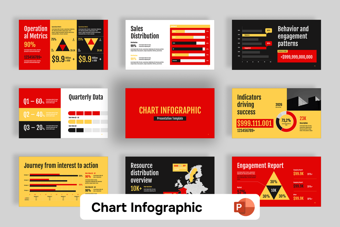 Template Presentasi Infografis Chart yang Menarik
