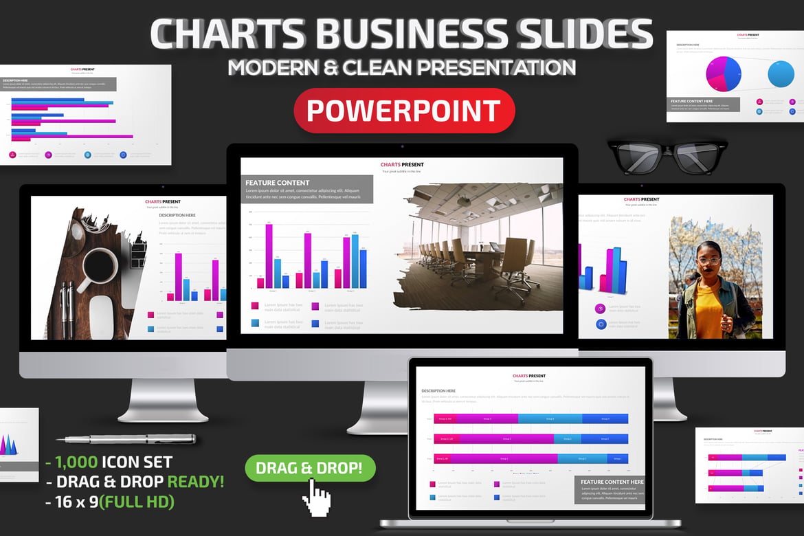 Template Presentasi PowerPoint dengan Grafik Menarik