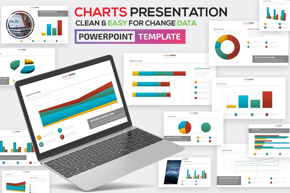 Template Presentasi PowerPoint Infografis dengan Grafik Menarik