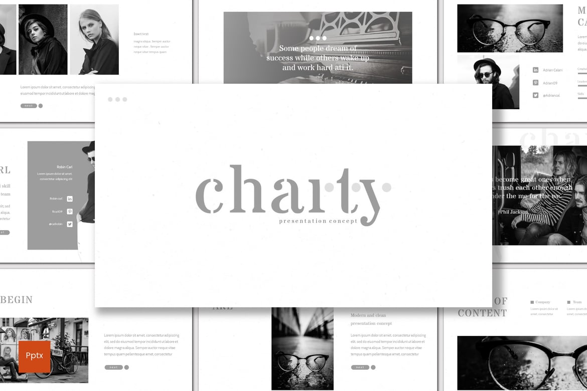 Charty - Template Powerpoint Kreatif dan Minimalis