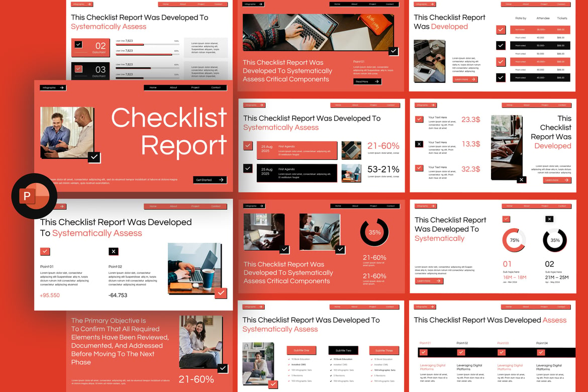 Template Presentasi PowerPoint Laporan Checklist yang Profesional