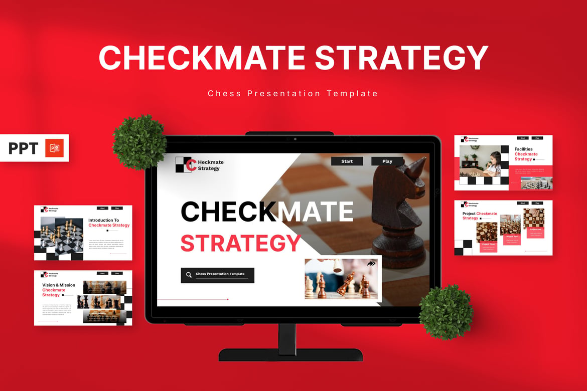 Strategi Cek Mate - Template PowerPoint Catur yang Menarik