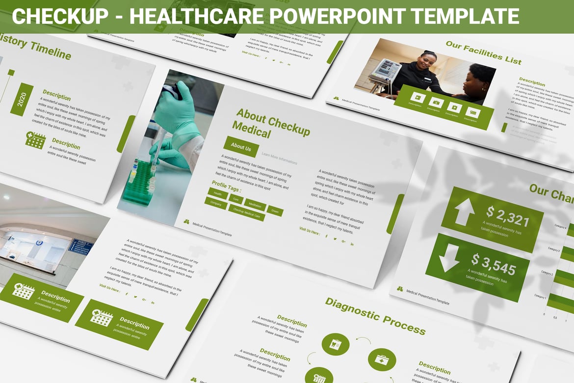 CheckUp - Template Powerpoint Kesehatan Modern dan Profesional