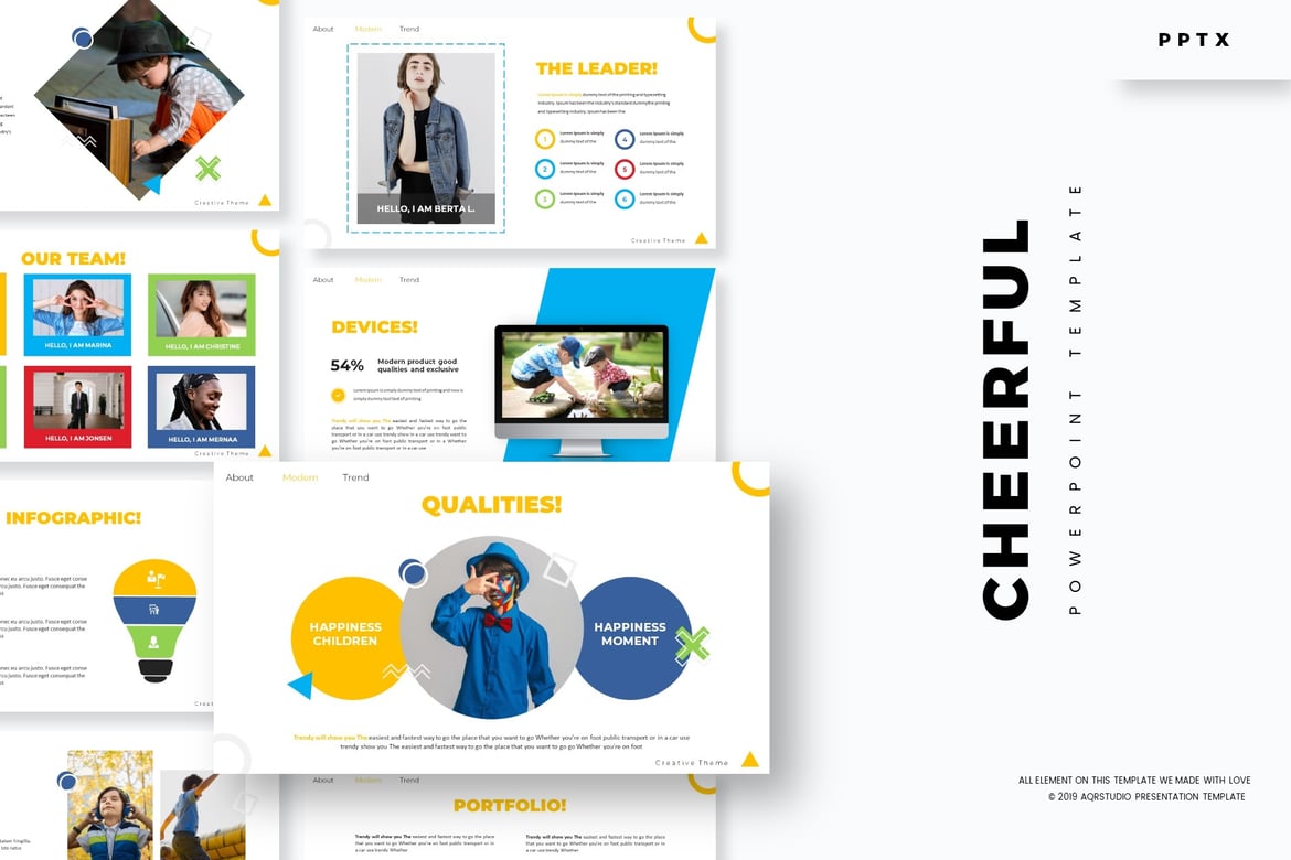 Template PowerPoint Ceria untuk Presentasi Menarik