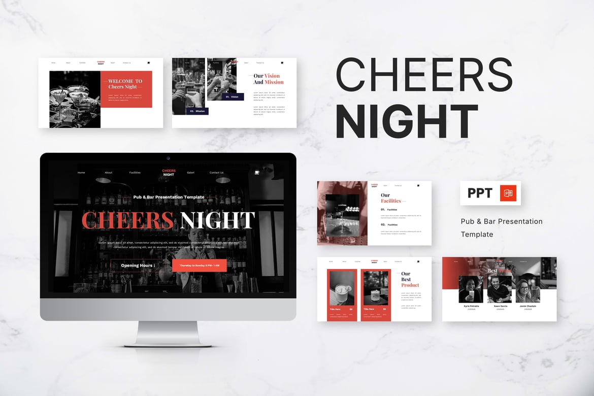 Template Presentasi Cheers Night - Untuk Pub & Bar yang Menarik
