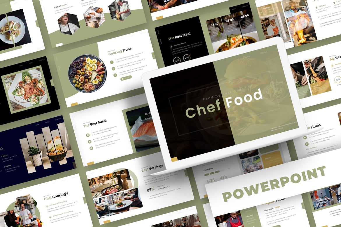 Template Powerpoint Chef Food - Solusi Presentasi Menarik
