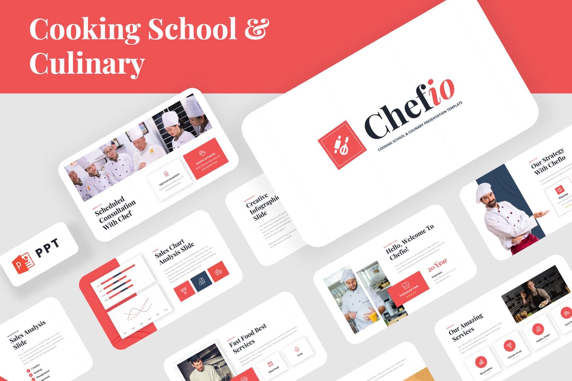 Template Presentasi Chefio - Sekolah Memasak dan Kuliner