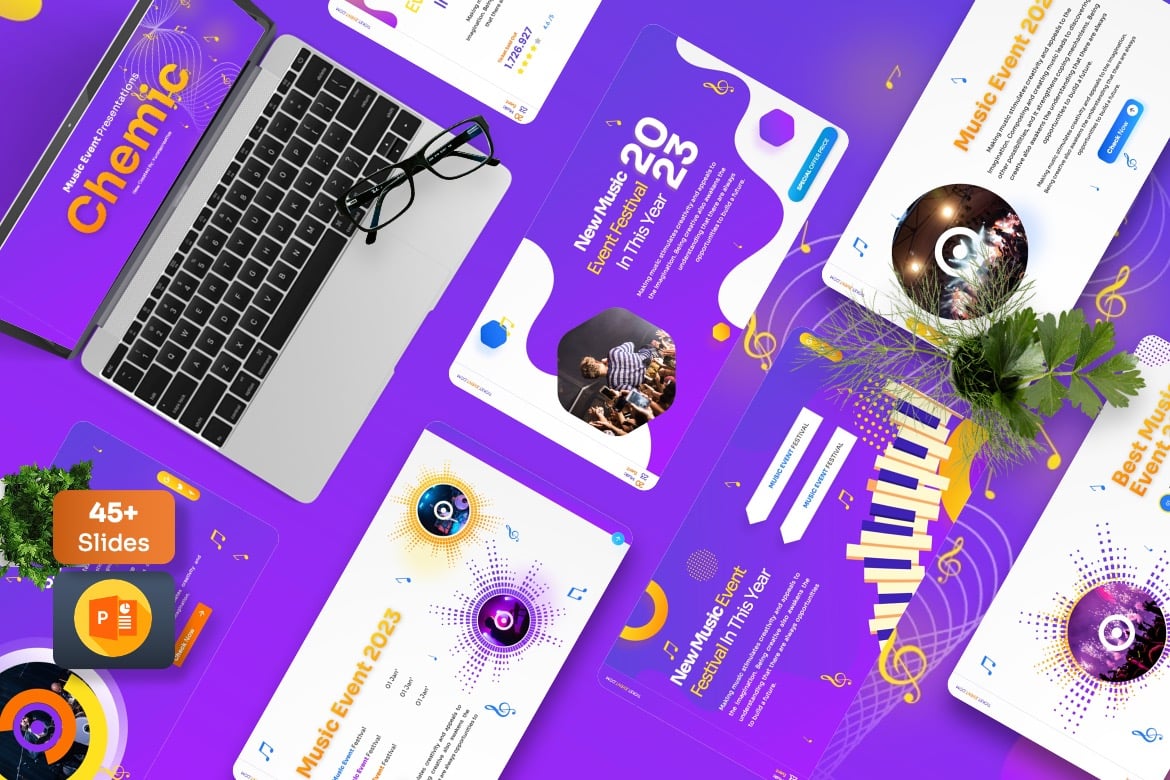 Chemic - Template Powerpoint Event Musik yang Menarik