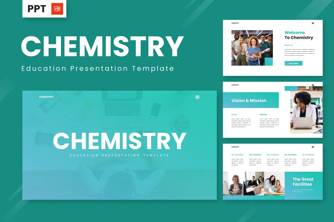 Template PowerPoint Kimia untuk Pendidikan yang Menarik