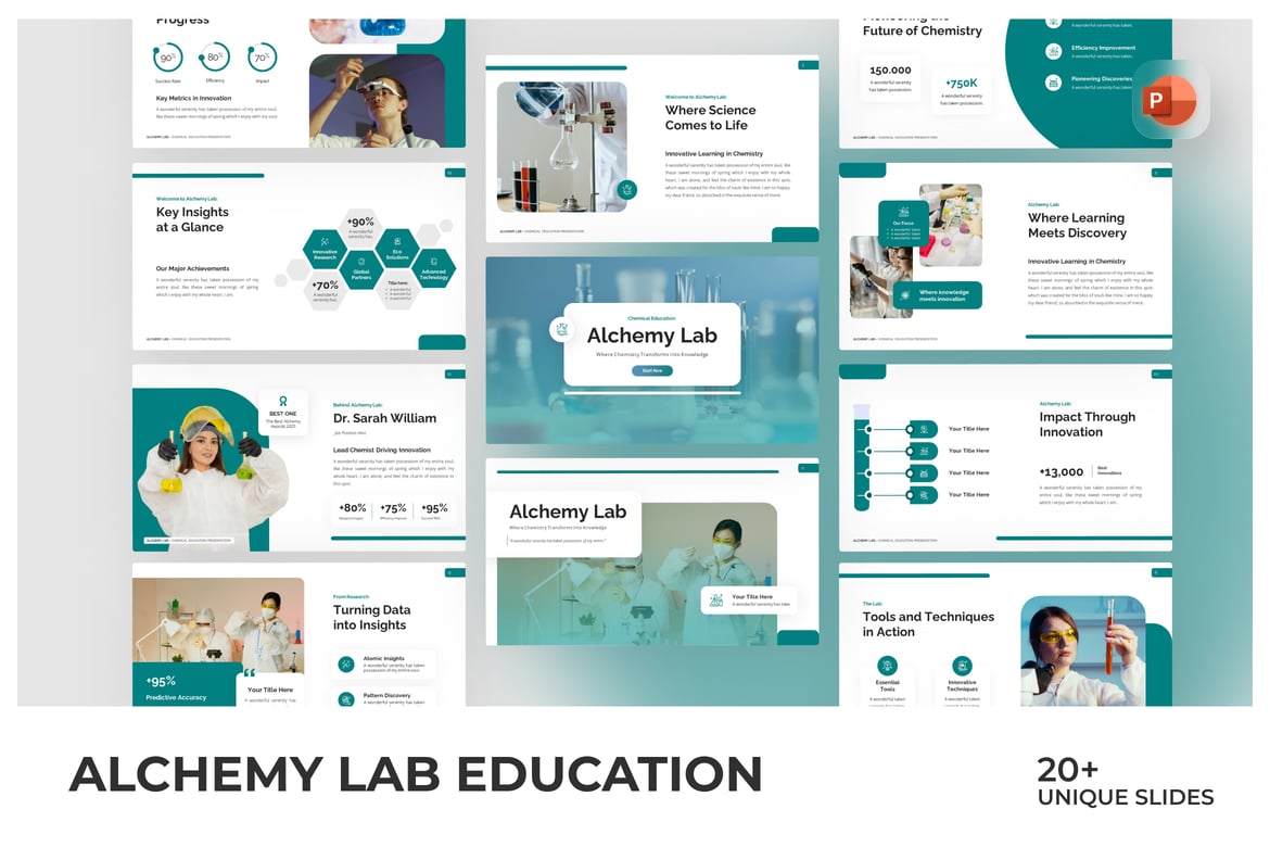 Template PowerPoint Pendidikan Kimia yang Menarik dan Interaktif