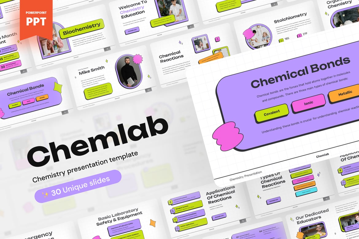 Template Presentasi Kimia Modern - Chemlab PowerPoint