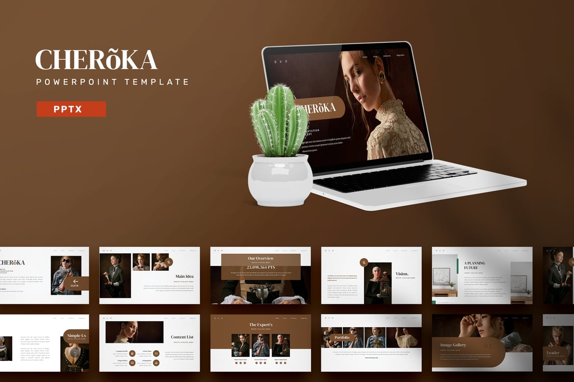 Template PowerPoint Cheroka - Solusi Presentasi Profesional Anda