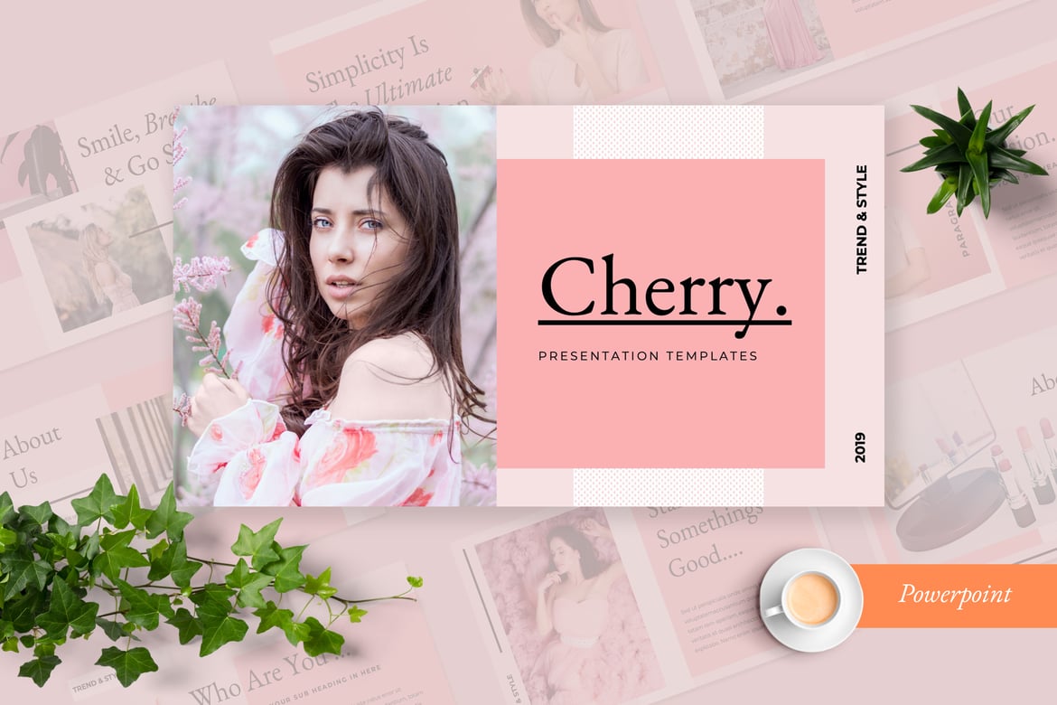 Template Powerpoint Modern Cherry untuk Presentasi Kreatif Anda