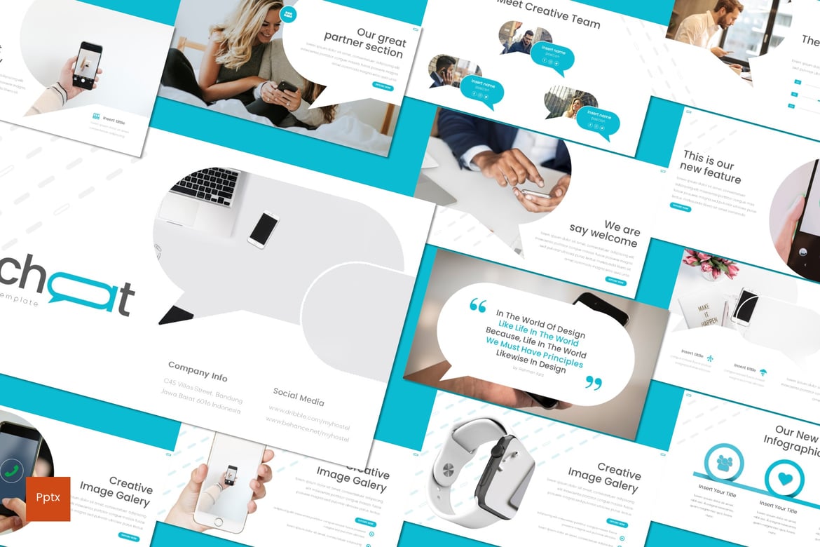 Chichat - Template Presentasi Powerpoint Kreatif dan Minimalis