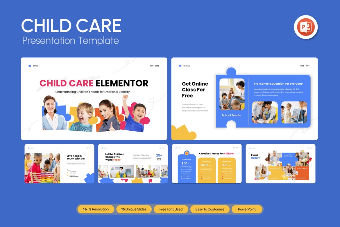 Template PowerPoint Perawatan Anak yang Menarik dan Serbaguna