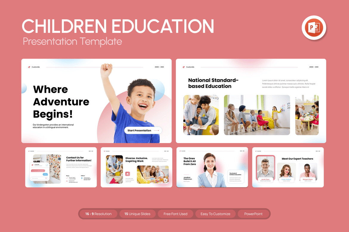 Template PowerPoint Pendidikan Anak yang Menarik dan Kreatif