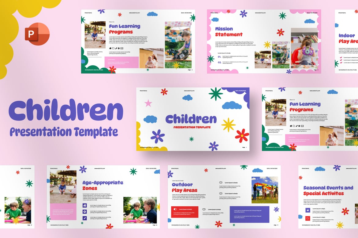 Template PowerPoint Anak yang Kreatif dan Menarik