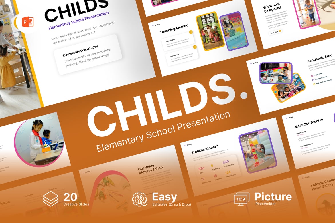 Template Presentasi Powerpoint Chillds untuk Sekolah Dasar