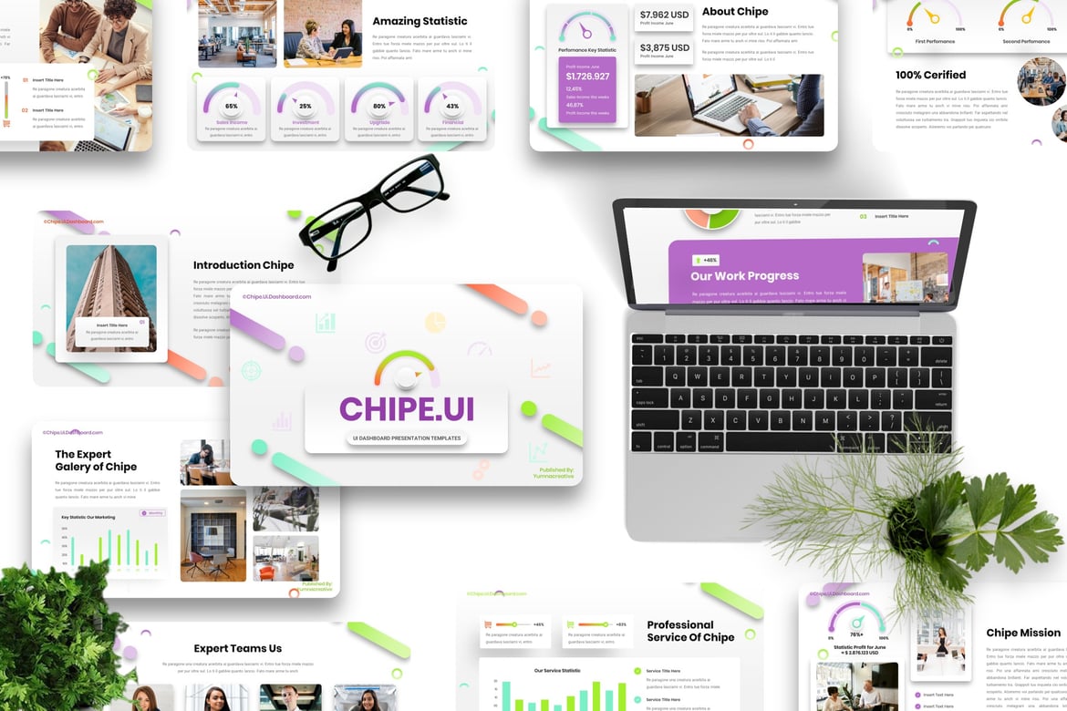 Chipe - Template Powerpoint Dashboard UI yang Menarik