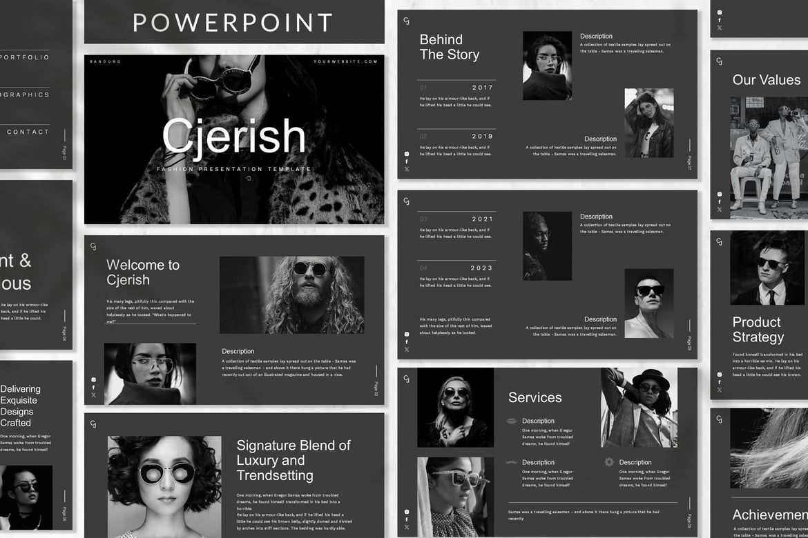 Template Powerpoint Bisnis Chjerish yang Modern dan Profesional