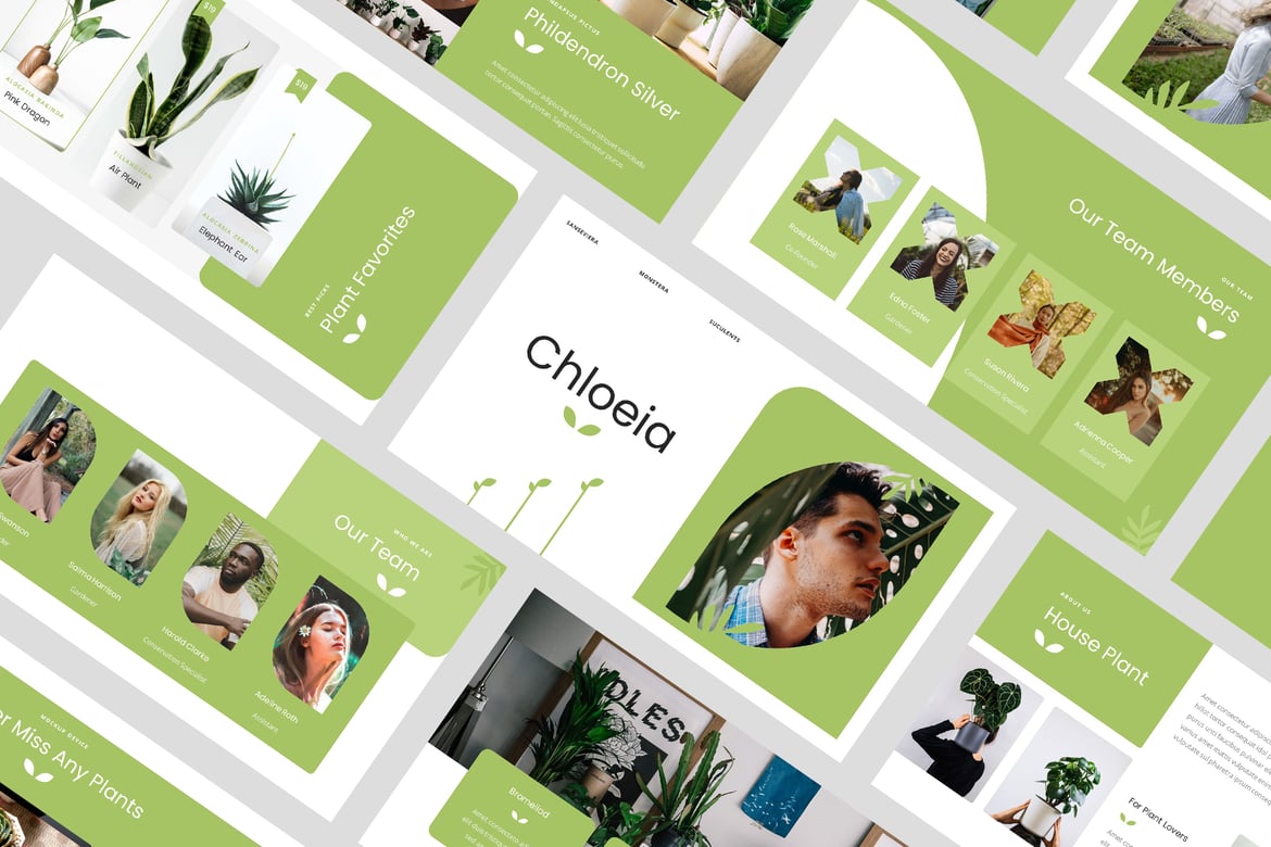 Chloeia – Template PowerPoint Botani & Taman yang Menawan