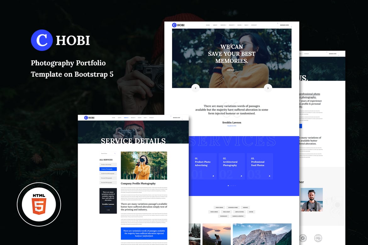 Chobi - Template Website Portofolio Fotografi yang Menawan