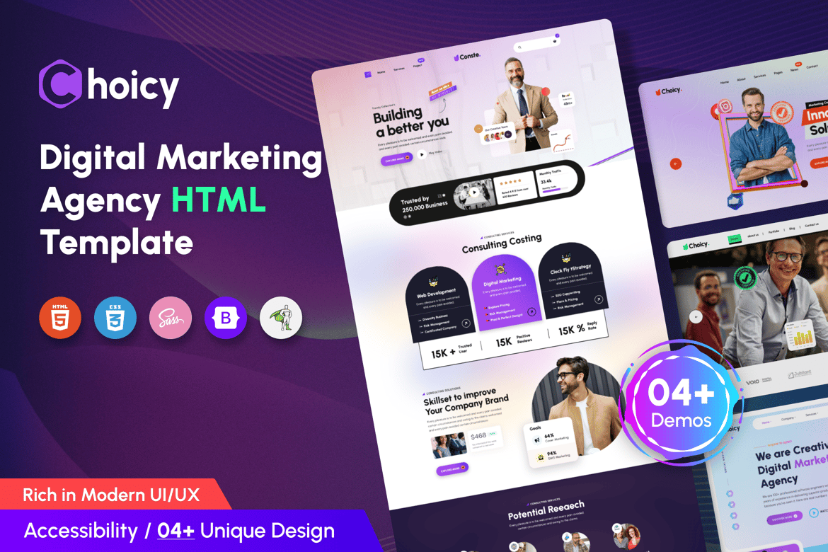 Choicy - Template Website Digital Marketing yang Stylish dan Multifungsi