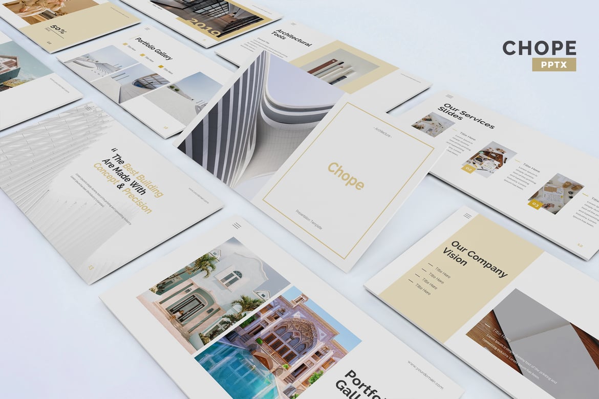 Template PowerPoint Arsitektur Chope - Modern dan Profesional
