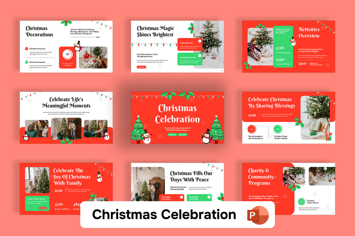Template PowerPoint Perayaan Natal yang Menarik