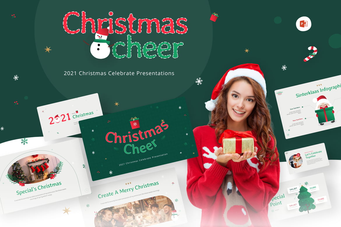 Template PowerPoint Natal Ceria yang Kreatif