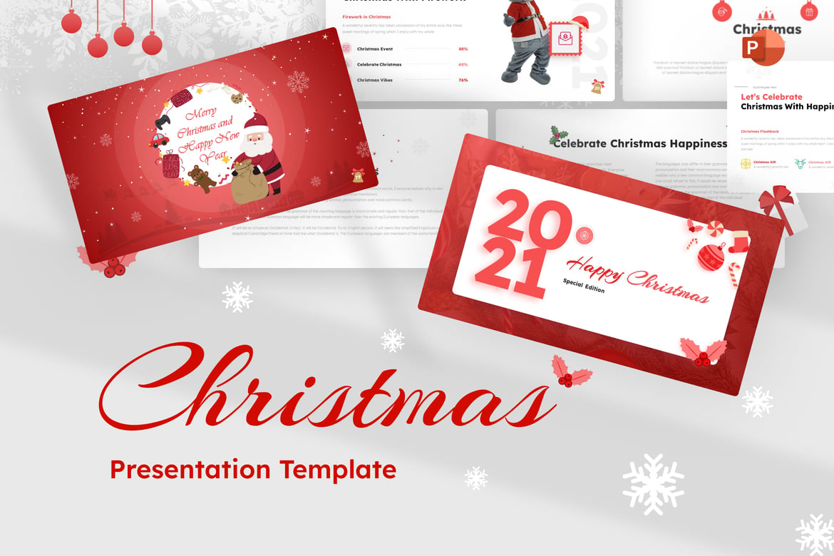 Template PowerPoint Kreatif Natal yang Menarik dan Fleksibel