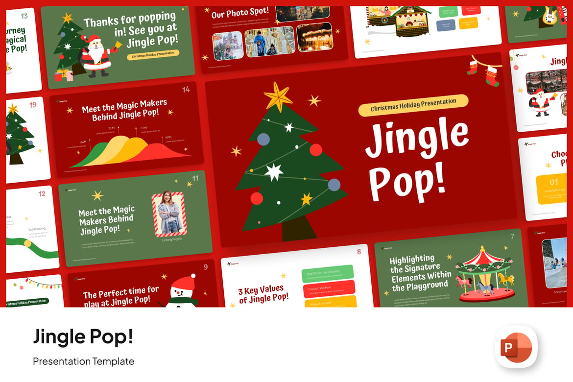 Template PowerPoint Natal yang Ceria dan Menarik