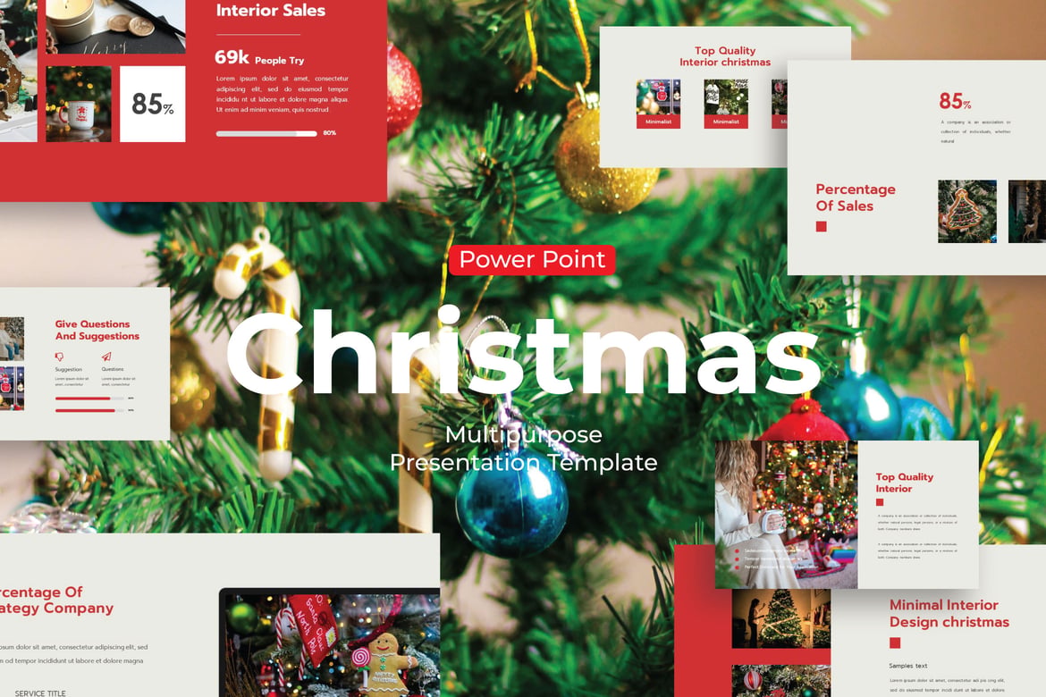 Template Presentasi PowerPoint Natal yang Menarik