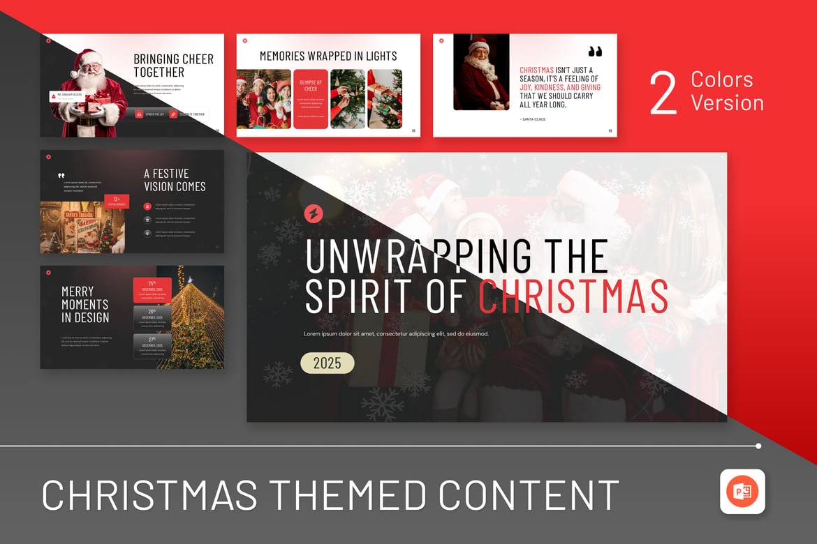 Template Presentasi PowerPoint Bertema Natal yang Menarik