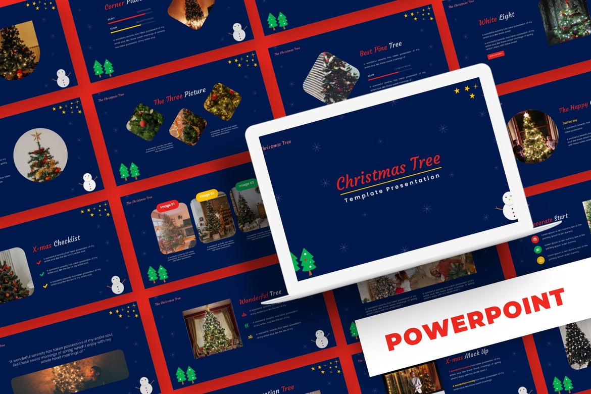 Template Powerpoint Pohon Natal - Kreatif dan Menarik