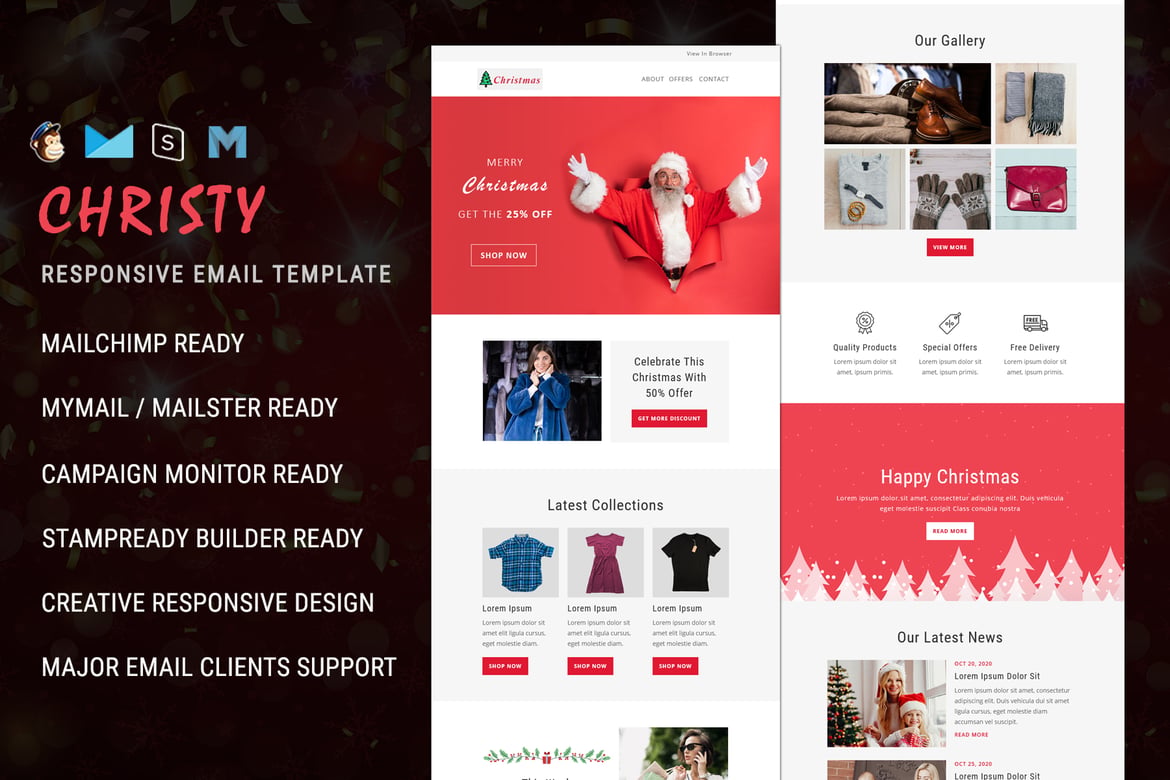 Template Newsletter Natal Christy - Desain Menarik untuk Berbagai Acara