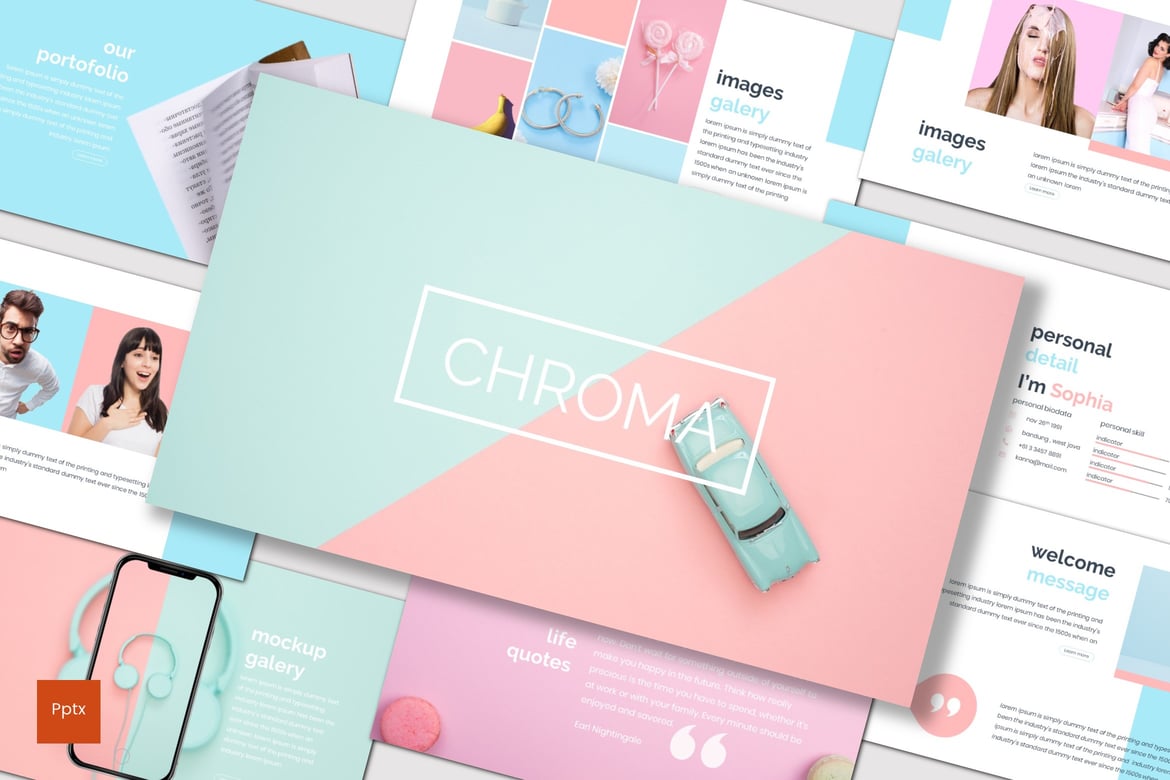 Chroma - Template Presentasi PowerPoint Kreatif dan Minimalis