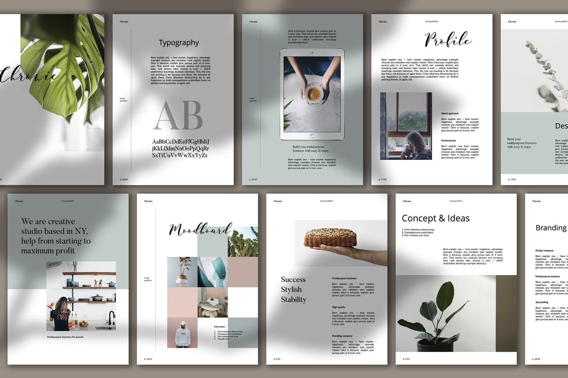 Template Presentasi PowerPoint Vertikal Chronic yang Elegan