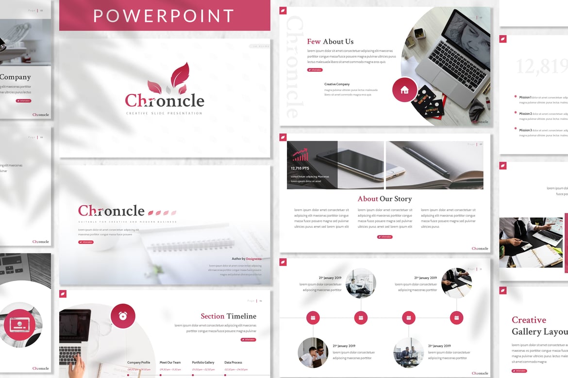 Template Presentasi Bisnis Chronicle - Powerpoint yang Menarik