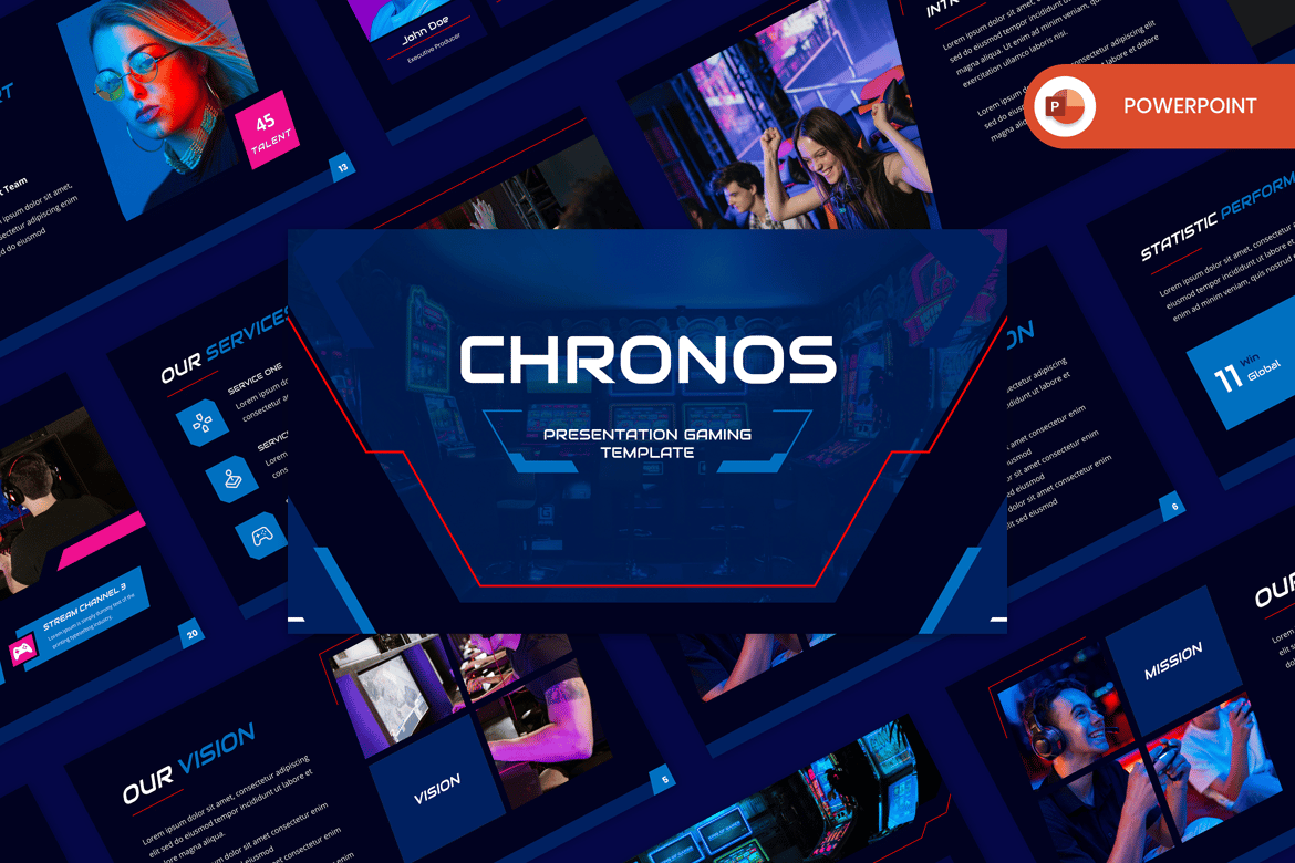 Chronos - Template PowerPoint Gaming yang Menarik