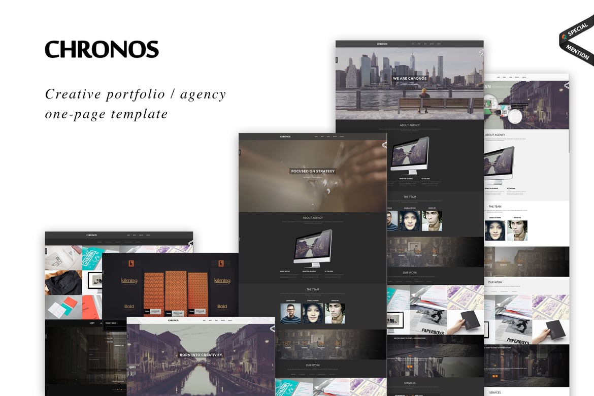 Chronos - Template Web Parallax Satu Halaman untuk Portofolio Kreatif