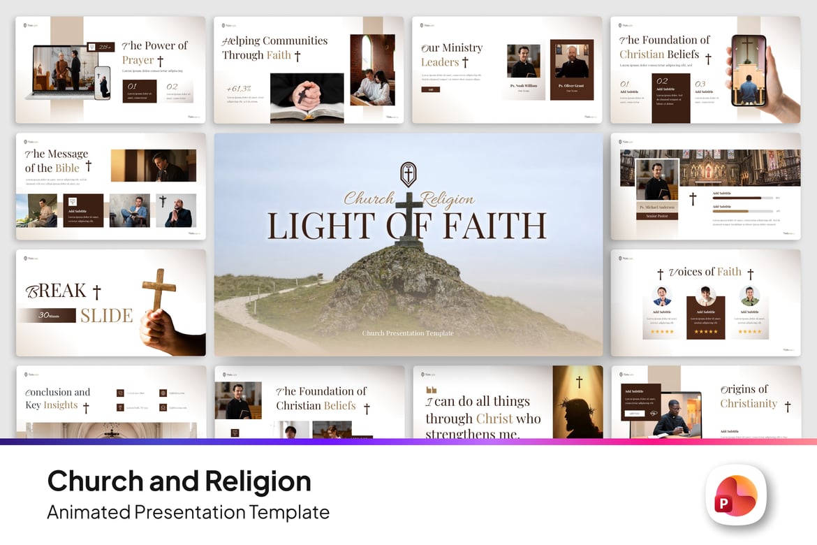 Template PowerPoint Gereja dan Agama yang Menarik