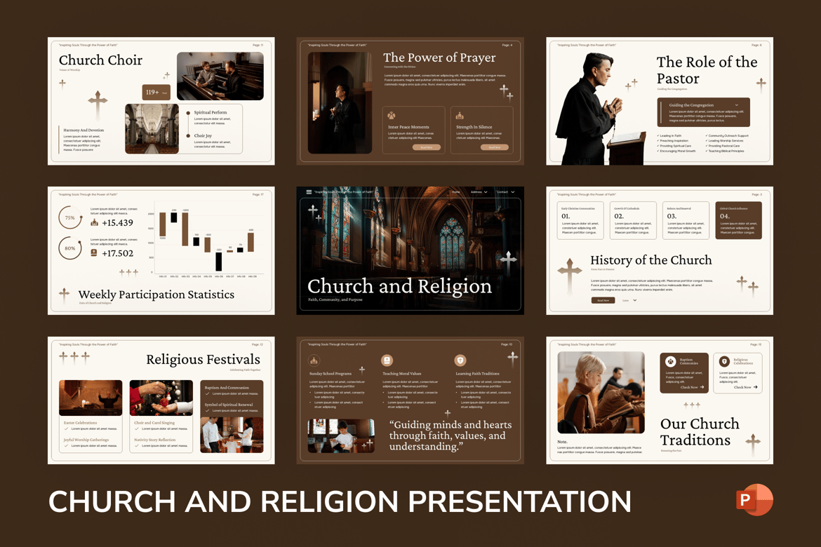 Template PowerPoint Gereja dan Agama yang Menawan