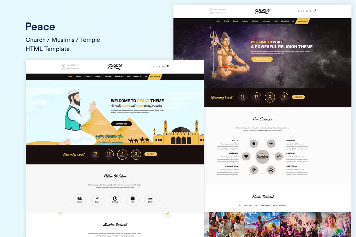 Template Website Religius yang Modern untuk Gereja, Masjid, dan Kuil