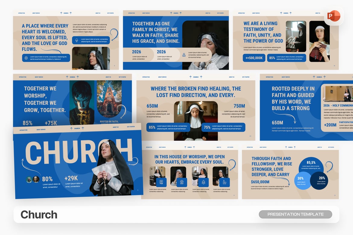 Template PowerPoint Gereja yang Kreatif dan Serbaguna