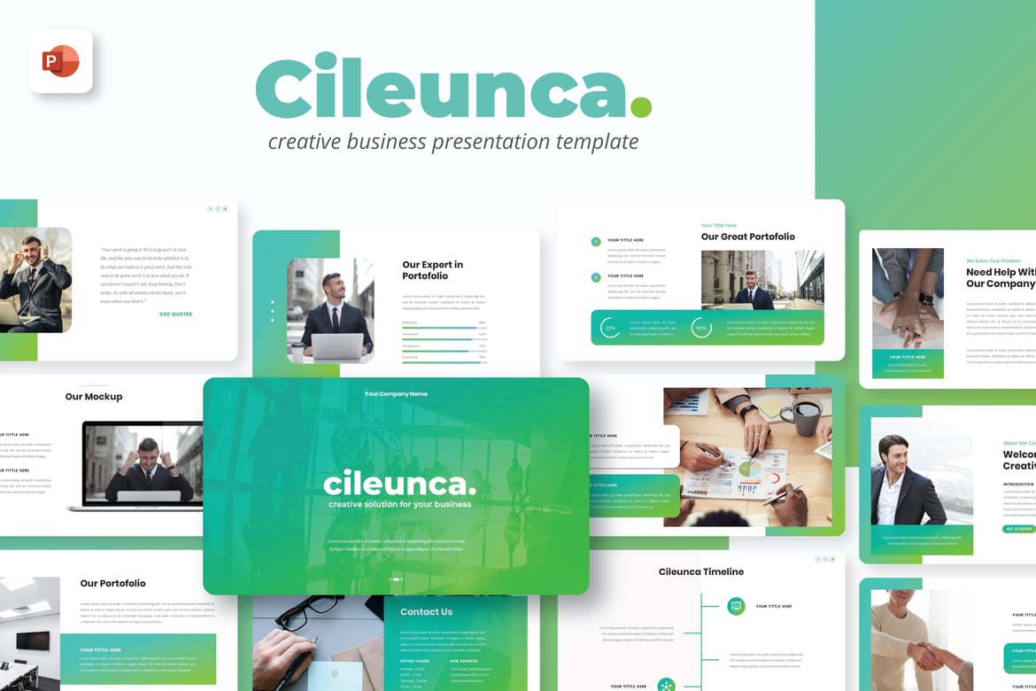 Template Presentasi PowerPoint Kreatif Cileunca yang Menarik