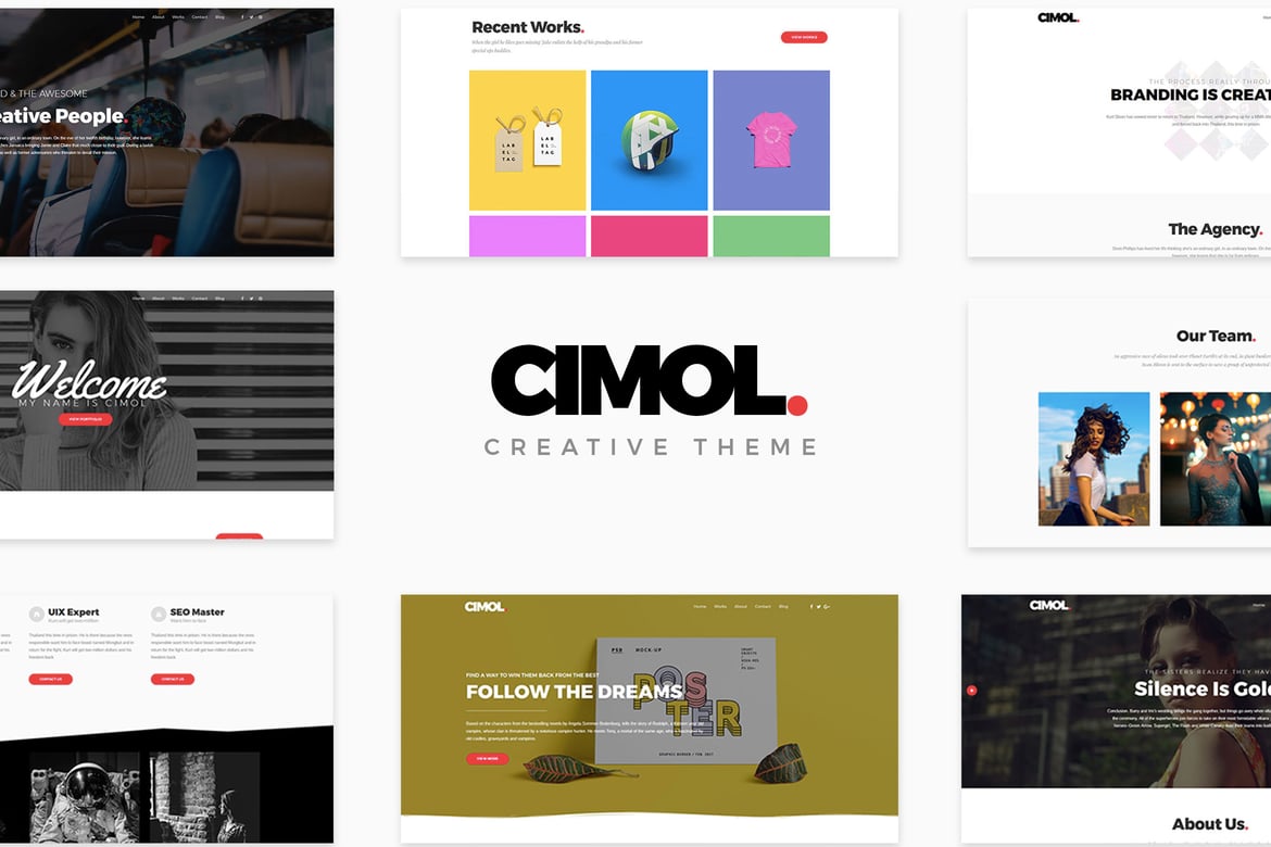 Cimol - Tema WordPress Portofolio Satu Halaman & Multi Halaman yang Responsif