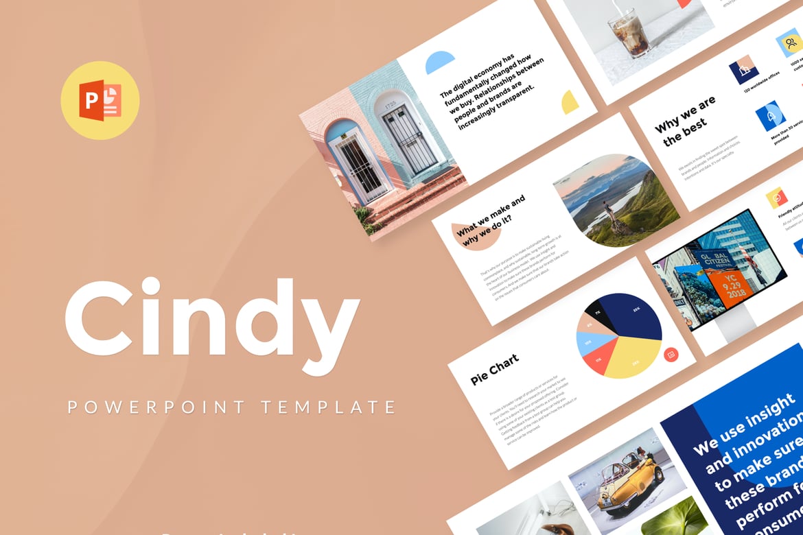 Template PowerPoint Kreatif Cindy untuk Presentasi Menarik