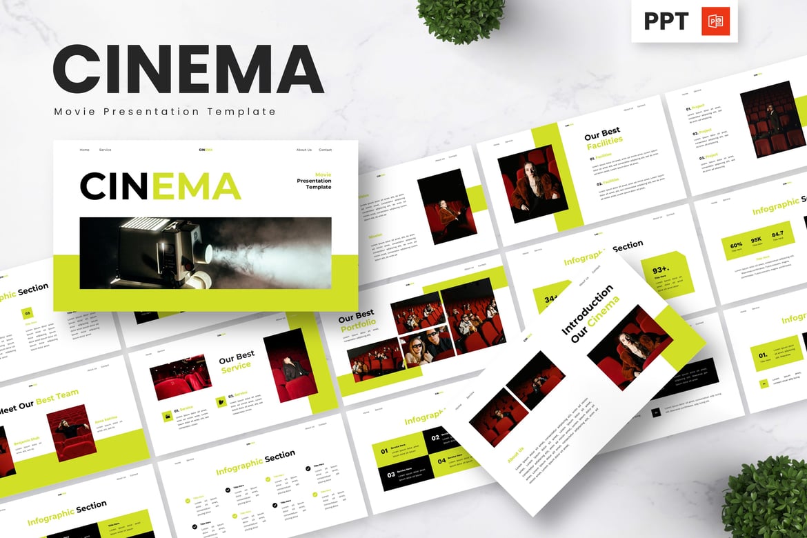 Template Presentasi Sinema - PowerPoint untuk Film dan Hiburan